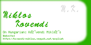 miklos kovendi business card